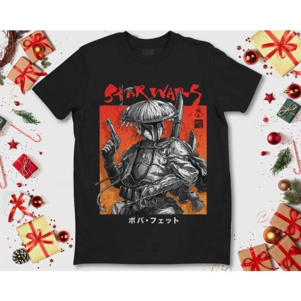 Boba Fett Samurai Mashup Sci Fi Warrior Graphic T-Shirt